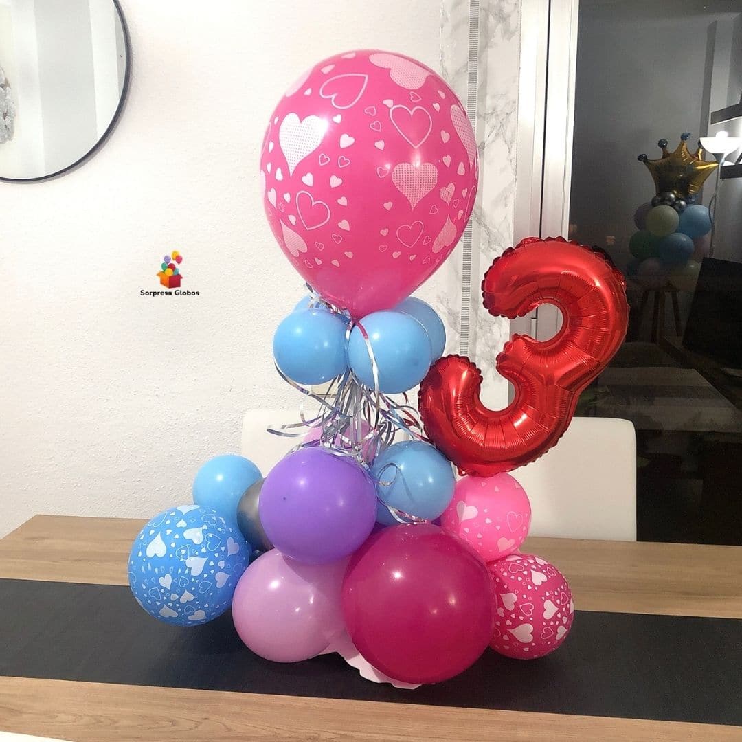 Arreglo de globos con numero de manera Facil, bouquet de globos con numeros